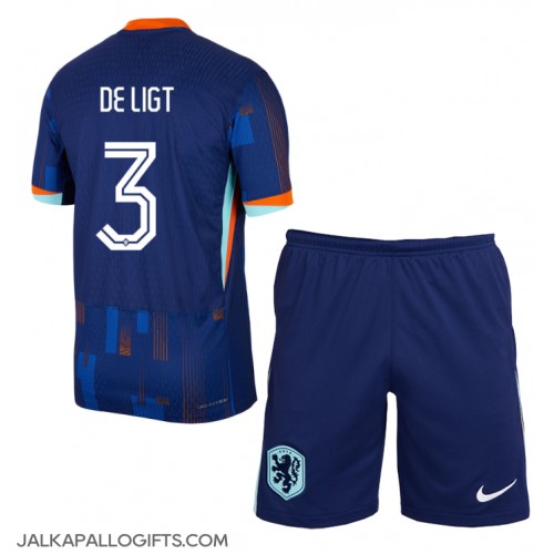 Alankomaat Matthijs de Ligt #3 Vieras Peliasu Lasten EM-Kisat 2024 Lyhythihainen (+ Lyhyet housut)